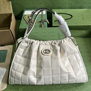 Gucci Deco Medium Tote Bag White Size 43x28x8 cm