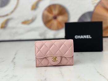 Chanel CC Classic Flap Card Case Pink Size 7.5×11.3×2.1 cm