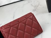 Chanel CC Classic Flap Card Case Red Size 7.5×11.3×2.1 cm - 5