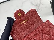 Chanel CC Classic Flap Card Case Red Size 7.5×11.3×2.1 cm - 3