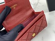 Chanel CC Classic Flap Card Case Red Size 7.5×11.3×2.1 cm - 2