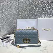 Medium Dior Caro Bag Cloud Blue Supple Cannage Calfskin Size 25.5x15.5x8 cm - 1