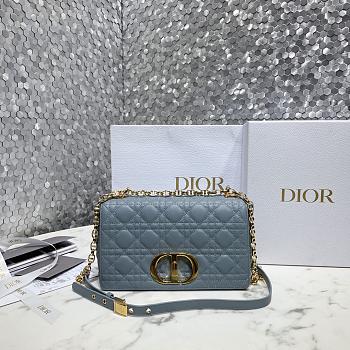 Medium Dior Caro Bag Cloud Blue Supple Cannage Calfskin Size 25.5x15.5x8 cm
