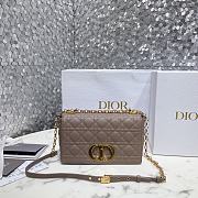 Medium Dior Caro Bag Warm Taupe Supple Cannage Calfskin Size 25.5x15.5x8 cm - 1