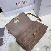 Medium Dior Caro Bag Warm Taupe Supple Cannage Calfskin Size 25.5x15.5x8 cm - 3