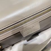 Medium Dior Caro Bag Warm Taupe Supple Cannage Calfskin Size 25.5x15.5x8 cm - 4