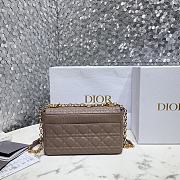 Medium Dior Caro Bag Warm Taupe Supple Cannage Calfskin Size 25.5x15.5x8 cm - 2