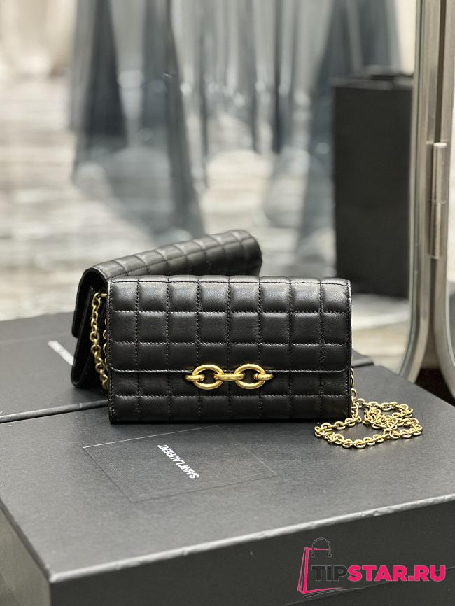 YSL Le Maillon Chain Wallet In Quilted Lambskin Black Size 19x11x4 cm - 1