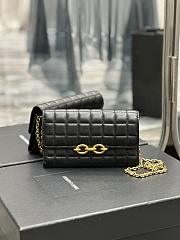 YSL Le Maillon Chain Wallet In Quilted Lambskin Black Size 19x11x4 cm - 1