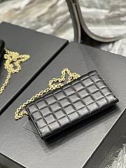 YSL Le Maillon Chain Wallet In Quilted Lambskin Black Size 19x11x4 cm - 2