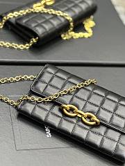 YSL Le Maillon Chain Wallet In Quilted Lambskin Black Size 19x11x4 cm - 5