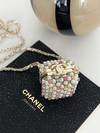 Chanel Mini Evening Bag White & Multicolor AS3769 Size 8×7×7 cm