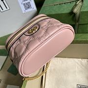 GG Matelassé Top Handle Mini Bag Pink 16x10.5x5 cm - 4