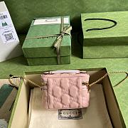 GG Matelassé Top Handle Mini Bag Pink 16x10.5x5 cm - 3