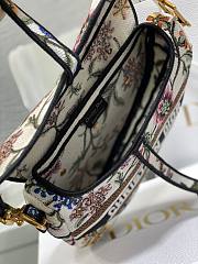 Saddle Bag White Multicolor Dior Petites Fleurs Embroidery Size 25.5x20x6.5 cm - 3