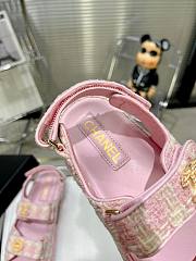Chanel Sandals Cotton Tweed Pink - 4