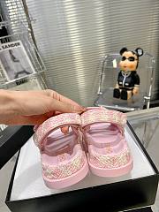 Chanel Sandals Cotton Tweed Pink - 3