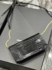Cassandre Saint Laurent Phone Holder With Strap In Shiny Leather Black 635095 Size 18x11x2,5 cm - 2