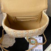 Chanel Mini Flap Bag With Top Handle Orange AS4035 Size 15×15.5×7.5 cm - 3