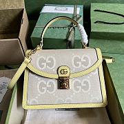 Gucci Ophidia Jumbo GG Top Handle Bag Yellow Size 25x17.5x7 cm - 1