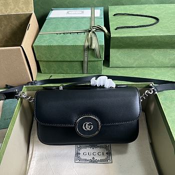 Gucci Petite GG Mini Shoulder Bag Black Size 21x10x5 cm