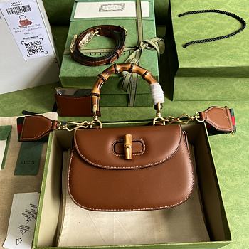Gucci Bamboo 1947 Small Top Handle Bag Brown 21x15x7 cm