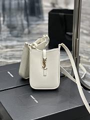 YSL Le 5 À 7 Mini Vertical In Shiny Leather White Size 13x20x4 cm - 1