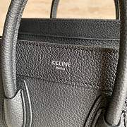 Celine Nano Luggage Bag In Drummed Calfskin Black Size 20 cm - 2