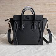 Celine Nano Luggage Bag In Drummed Calfskin Black Size 20 cm - 4
