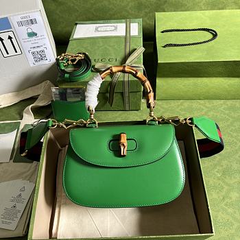 Gucci Bamboo 1947 Small Top Handle Bag Green 21x15x7 cm