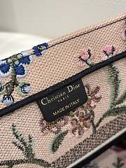 Dior Medium Book Tote Pink Multicolor Dior Petites Fleurs Embroidery Size 36x27.5x16.5 cm - 3