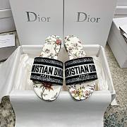 Dior Dway Slide White Multicolor Embroidered Cotton - 1
