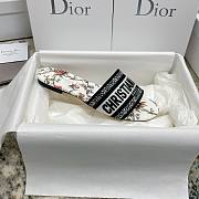 Dior Dway Slide White Multicolor Embroidered Cotton - 5