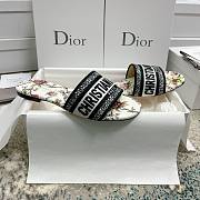 Dior Dway Slide White Multicolor Embroidered Cotton - 4