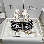 Dior Dway Slide White Multicolor Embroidered Cotton - 3