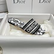 Dior Dway Slide Black and White Cotton - 2