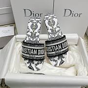 Dior Dway Slide Black and White Cotton - 3