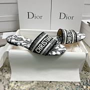 Dior Dway Slide Black and White Cotton - 5