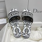 Dior Dway Slide Black and White Cotton - 4
