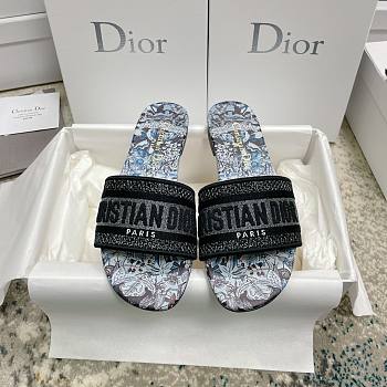 Dior Dway Slide Blue Multicolor Cotton