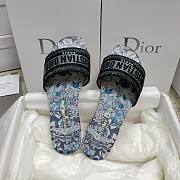Dior Dway Slide Blue Multicolor Cotton - 4