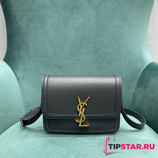 YSL Solferino Small In Box Saint Laurent Leather Storm Size 19×13×5 cm - 1