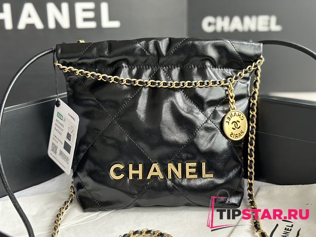 Chanel 22 Mini Handbag Shiny Black AS3980 Size 20×19×6 Cm - 1