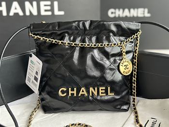 Chanel 22 Mini Handbag Shiny Black AS3980 Size 20×19×6 Cm