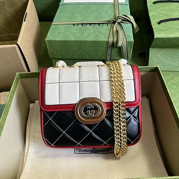 Gucci Deco Mini Shoulder Bag Red Leather Trim Size 18x14.5x8 cm