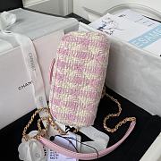Chanel Small Vanity Case Pink Tweed Size 12.5×15×8 cm - 4