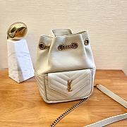 YSL Joe Mini Bucket Bag In Quilted Lambskin White Size 19x13x13 CM - 1