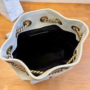 YSL Joe Mini Bucket Bag In Quilted Lambskin White Size 19x13x13 CM - 5
