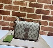 Gucci Mini Shoulder Bag With Interlocking G Beige and ebony Size 20×17×8cm - 1
