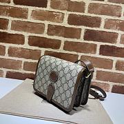 Gucci Mini Shoulder Bag With Interlocking G Beige and ebony Size 20×17×8cm - 3
